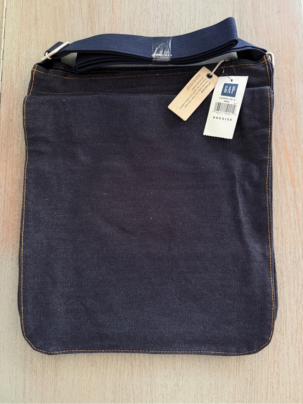 Vintage 2001 GAP Indigo Denim Crossbody Messenger Bag NWT Y2K Satchel Unisex